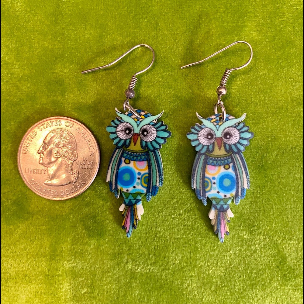 Owl fashion drop earrings